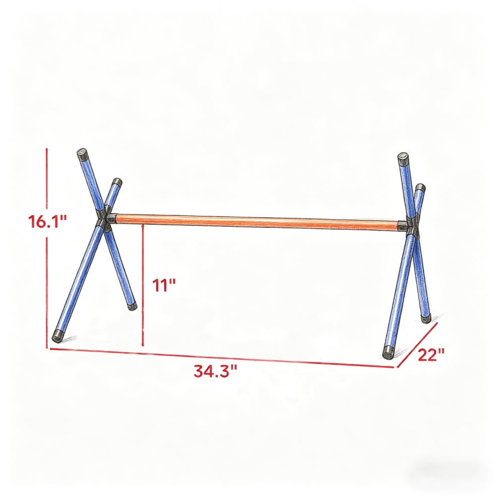 Dog Agility Training Set, 4 Jumps with 3 Adjustable Heights, Tool-Free Assembly, Oxford Carry Bag for All Skill Levels Dogs