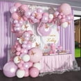 thumbnail image 3 of Decoraciones De Baby Shower Para Niña 140 Piezas Guirnalda De Globos Rosas Pegatinas De Mariposa 18 En 12 En 10 En 5 En Lila Púrpura Cromo Globo De Confeti De Oro Rosa, 3 of 5