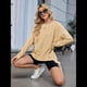 thumbnail image 5 of Sudadera Informal de Cuello Redondo para Mujer, Holgada, Suave y de Larga Amarillo Albaricoque L, 5 of 10