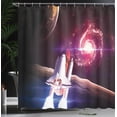 thumbnail image 4 of Ambesonne Galaxy Shower Curtain, Milky Way Galactic Theme, 69"Wx70"L, Magenta White, 4 of 5