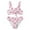 Pink, variant on XIMIN Kids Girls Cherry Print Bikini Cute Swimsuit 2pc Set Cotton Trim Comfortable Soft Light Breathable Open Navel Sports High Wasit Bathing Suit Beachwear (5-6 Years, Pink)