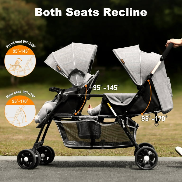 Besrey Double Tandem Strollers with Rain Cover & Cup Holder for