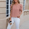 thumbnail image 6 of Valcatch Womens White Blouse CrewNeck Petal Sleeve Flowy Shirts Dressy Casual Cute Summer Tops, 6 of 7