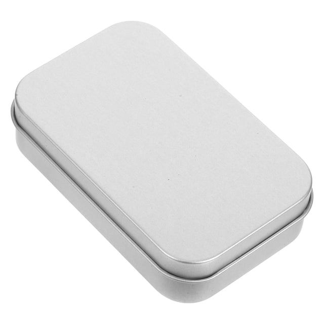 BESTYASH Caja De Metal Rectangular Con Tapa Plateada Para Almacenamiento Y Dulces