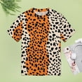 thumbnail image 4 of Leopard Print Pattern Women's Short Sleeve T-Shirt Crew Neck Casual Summer Trendy Loose Fit Tops, 4 of 6
