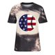 thumbnail image 4 of Camiseta Informal Fiudx de Manga Corta con Cuello Redondo y Estampado de Independencia para mujer, 4 of 5