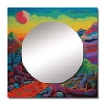 thumbnail image 2 of Designart "The Challenge Is Opportunity Dreamlike Spectrum Peaks" Abstract Landscape Square Mirror For Wall Decor - Large Pink Square Printed Wall Mirror Art - Wall Mounted Square Mirror, 2 of 5