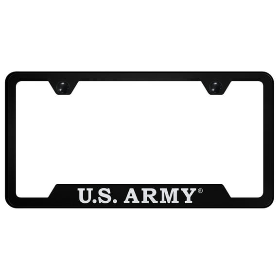 U.S. Army Laser Etched Logo Cut-Out License Plate Frame (Black)