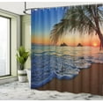 thumbnail image 5 of Ambesonne Hawaiian Shower Curtain, Sunrise Lanikai Beach, 69"Wx84"L, Brown Blue, 5 of 5