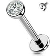 thumbnail image 1 of ORUYROP Titanium Lip Rings, 16G G23 Solid Titanium Lip Piercing Jewelry, Internally Threaded Clear CZ Labret Piercing Jewelry, Cartilage Helix Tragus Earrings For Women And Men, 1 of 6