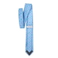 thumbnail image 4 of Jacob Alexander Men's Woven Square Deco Pattern Slim 2.5 inch Width Neck Tie - Teal Light Blue, 4 of 6