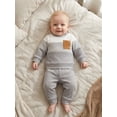 thumbnail image 3 of AceBaby Kids Boys Fall 2Pcs Outfit Sets for 3M-5Y, Contrast Color and Stripes Tops with Pants Toddler Clothes for Casual Daily, 3 of 9