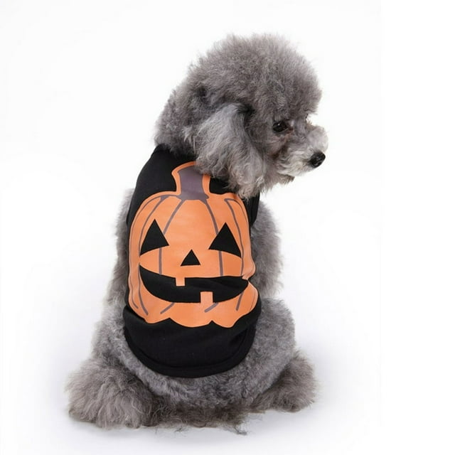 CNKOO AAOMASSR Halloween Pets Fashion T-Shirt Pumpkin Spider Skull Patterns Print Neck Short Sleeve Pullover