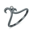 thumbnail image 3 of Black Tone, Simulated Cubic Zirconia Size-7 Fashion Swirl Dainty Petite Ring 925 Sterling Silver, 3 of 7
