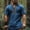 Blue, variant on Men's Fashion Shirt Short Sleeve Beach V-Neck Printing Yoga African Summer Top
