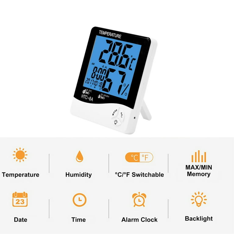 Dhgarden Digital Indoor Thermometer Hygrometer With Night Light