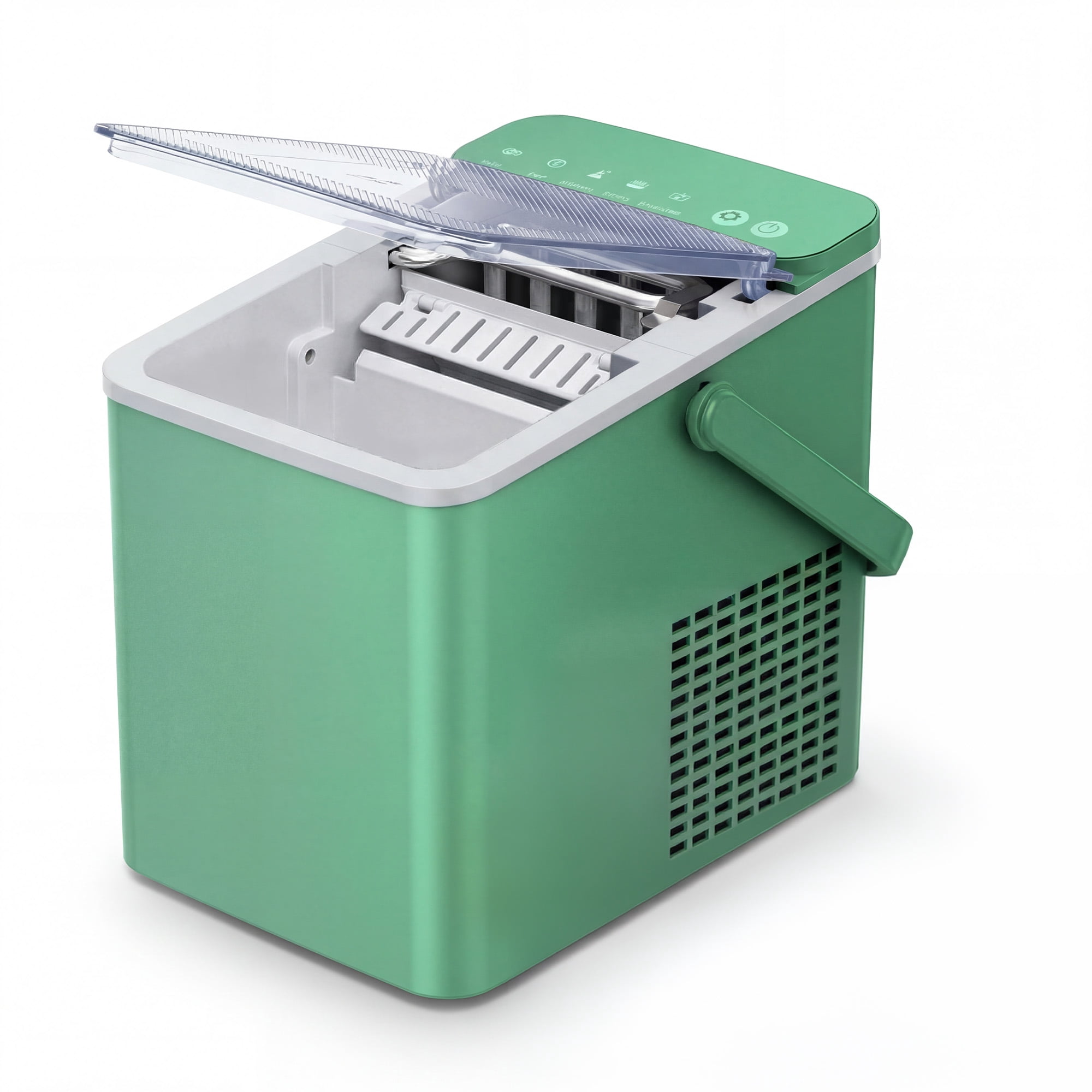 EUHOMY Countertop Ice Maker, 26 lbs/Day Portable Bullet Ice Machine, Self-Cleaning, Compact Design, Green