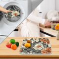 thumbnail image 3 of Yayeee Dish Drying Mat for Kitchen Counter 18" x 24" Microfiber Super Absorbent Coffee Decorative Pad, Gray Floral Pattern, 3 of 9