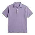 thumbnail image 3 of FRSASU Corduroy Shirt for Men Pullover Short Sleeve Polo Shirt Casual Work Collared Shirt Half Button Up Top Purple, 3 of 7