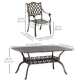 thumbnail image 3 of Outsunny Patio Dining Set Cast Aluminum 7 Pieces Outdoor Table Set, Khaki, 3 of 10