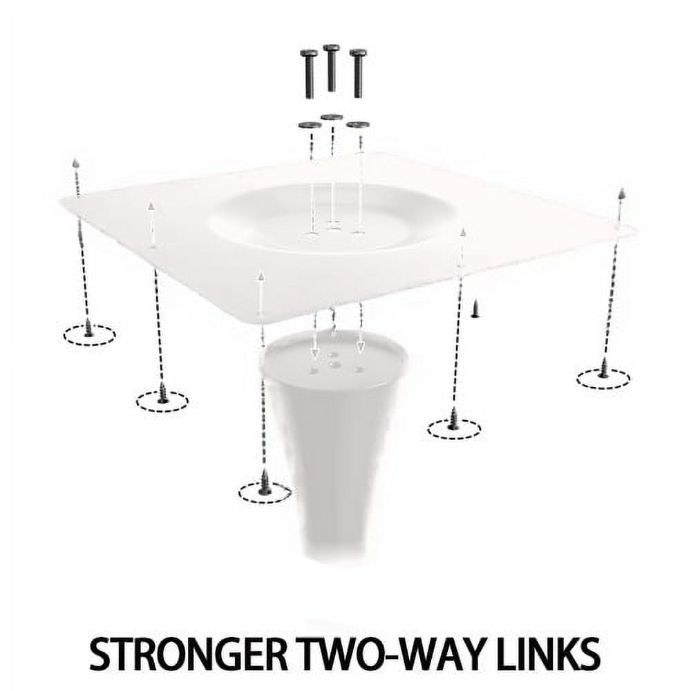 Modern Dining Table,24 Inch Round Table,MDF Top and Steel Base Tulip Round Kitchen Table,Coffee Table for Living Room,White Marble