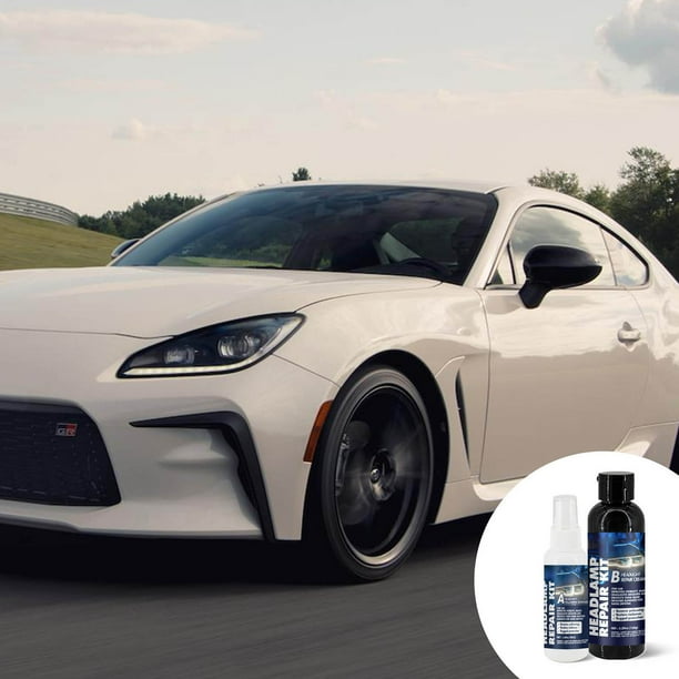 Kit de limpieza de faros para coche | Solución duradera de restauración de faros para automóviles, camiones, SUV | Elimina el color amarillento, restaura la claridad, abrillanta | Incluye esponjas
