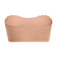 thumbnail image 4 of WTOBBY Women's Wireless Front Closure Strapless Bra with Push-Up Design, Bandeau Style for Comfort, Seamless Look under Clothing, Ideal for Off-Shoulder Tops,Watermelon Red 34, 4 of 5