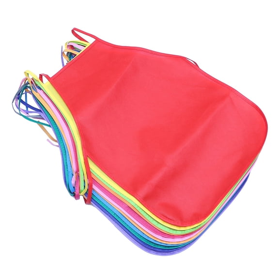 UPGRATOR 12Pcs Kids Painting Aprons for Paint Party Waterproof Square Shape Light Yellow