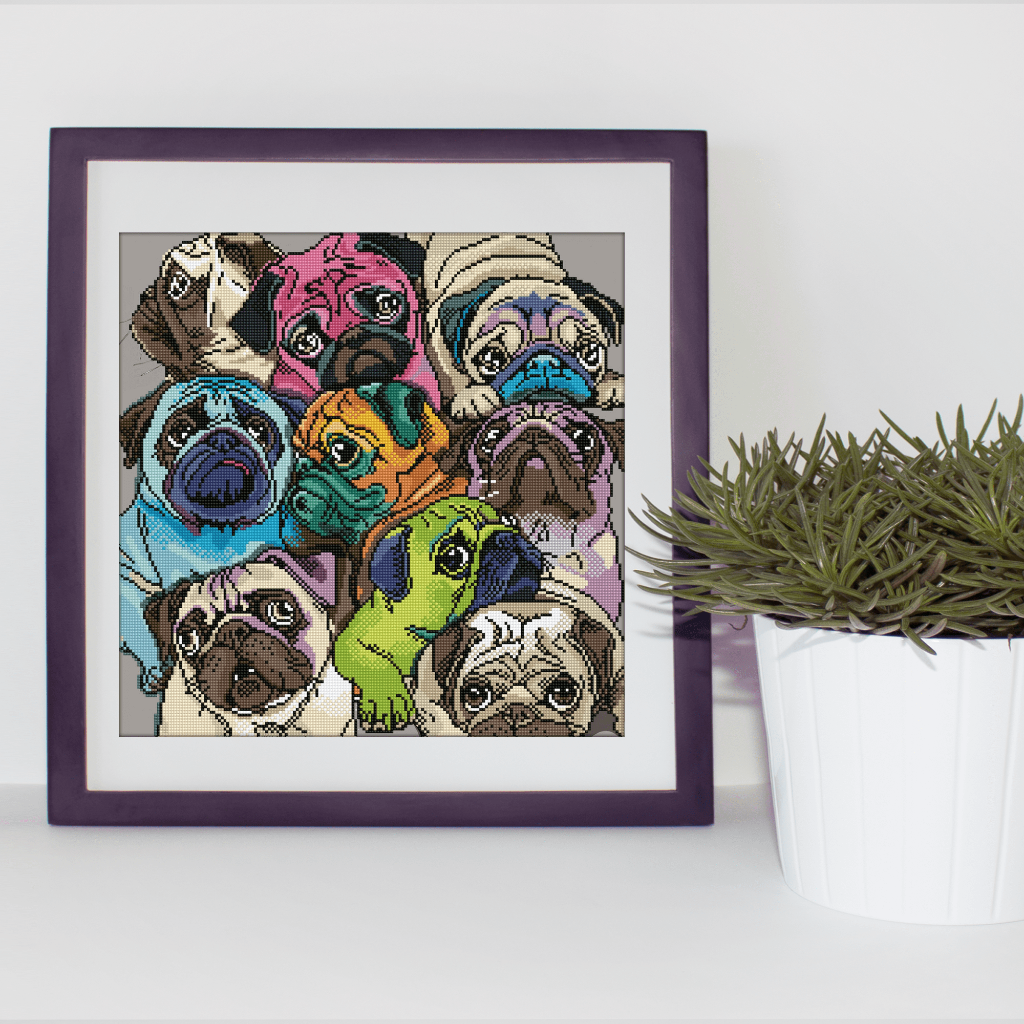 Diamond Dotz World of Pugs Diamond Painting Kits for Adults - Diamond Art Kits a Relaxing Creative Craft Kit with Dotz Gems