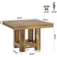 thumbnail image 3 of Fimind 39" Square Dining Table for 2-4, Rustic Farmhouse Kitchen Table with Storage Shelf, Small Space Wood Dining Room Table for Apartment, Breakfast, Dining Area, Rustic Brown, 3 of 7
