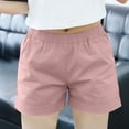 thumbnail image 2 of TTUHYWXI Casual Shorts for Women Elastic Waist Comfy Summer Pull On Solid Color Short with Pockets (Pink, XL), 2 of 5