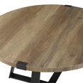 thumbnail image 3 of Pemberly Row Rustic Oak and Black Metal Coffee Table, Round, Urban Industrial, 3 of 3