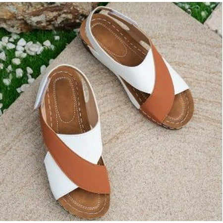 

Womens Orthopedic Sandals Summer Comfort Arch Support Wedge Sandals Ankle Strap Slingback Platforms Slip On Shoes