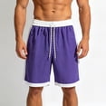 thumbnail image 5 of Mens Color Block Casual Shorts Above Knee Streetwear Lightweight Short Pants 7" Inseam Drawstring Summer Fashion with Side Pockets, 5 of 5