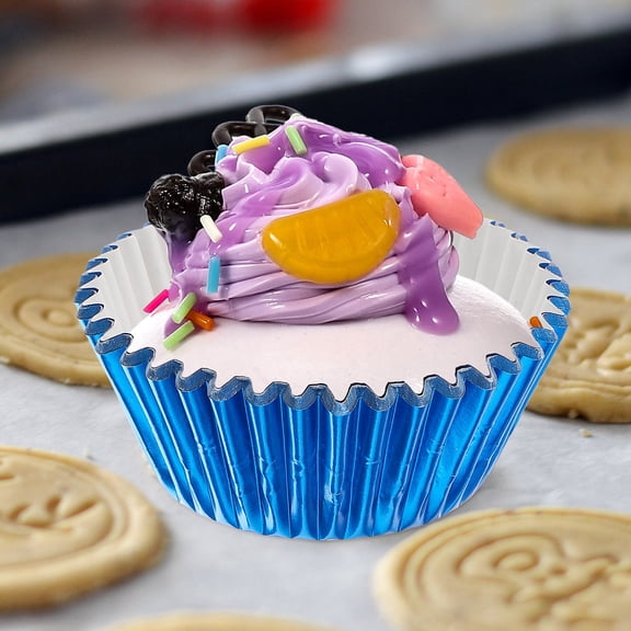 100pcs Blue Mini Cupcake Wrappers Baking Cups Paper Tulip Muffin Cups Liners Cake Tray Baking Tools