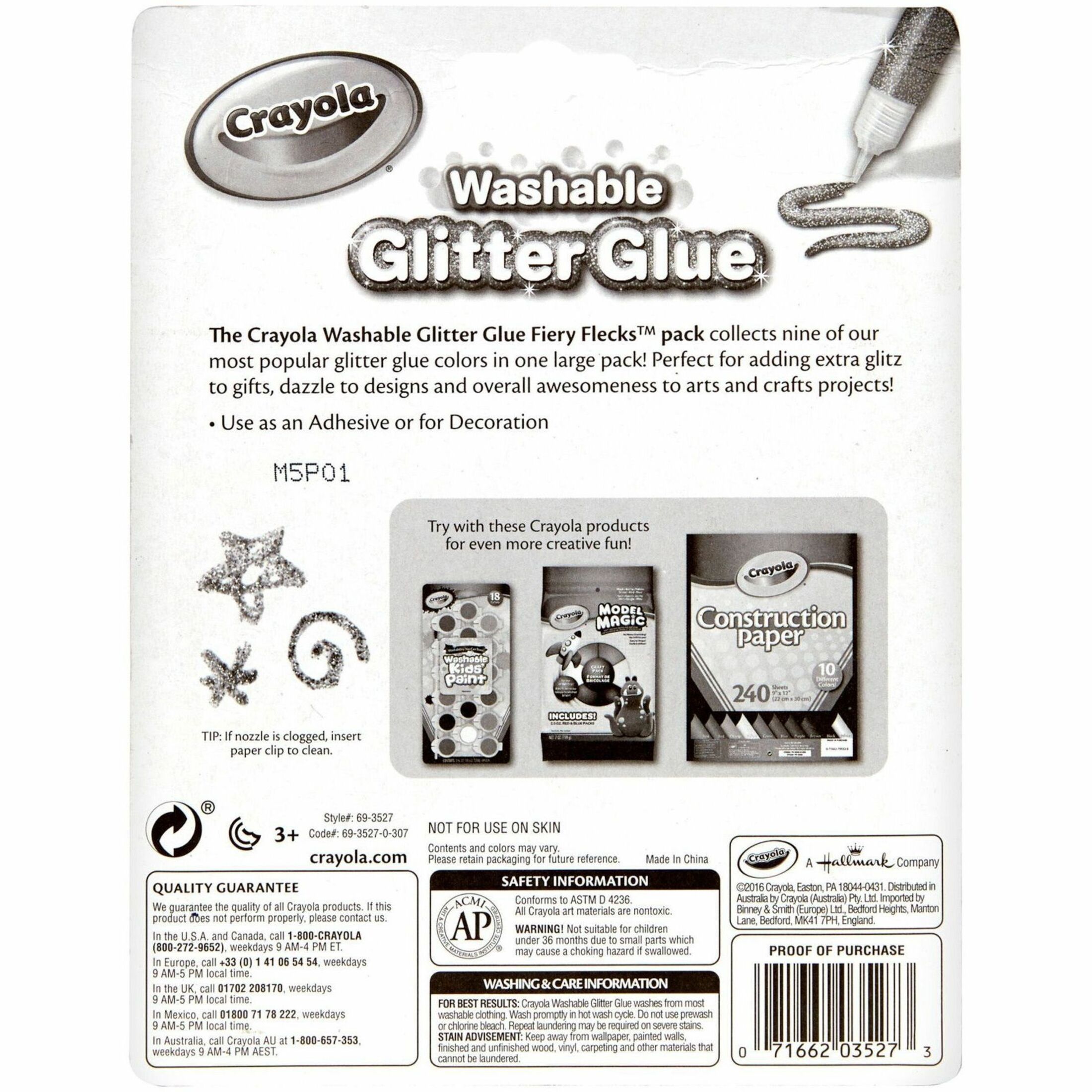 Crayola Bold Washable Glitter Glue with Fiery Flecks (27 Count)
