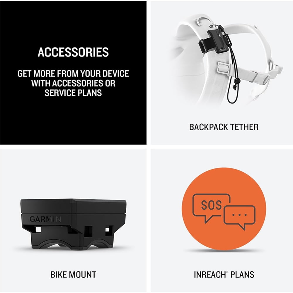 Garmin inReach Mini 3 Plus, Rugged Global Satellite Communicator with Touchscreen 010-03387-10 Bundle with Deco Essentials 2-Pack Emergency Paracord Bracelet and Wearable Front & Rear Safety Light