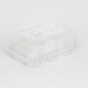 Inline Plastics Sure Lock Clear Hinged, 6 Compartment, 2.5 Inch Standard Cupcake Muffin Container | 300/Case
