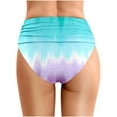 thumbnail image 3 of MNCEKFOD Swim Bottoms for Women Summer Tie Dye Printed Waist Length Pleated Beach Double Layered Triangle Swim Trunks Sky Blue XL, 3 of 5