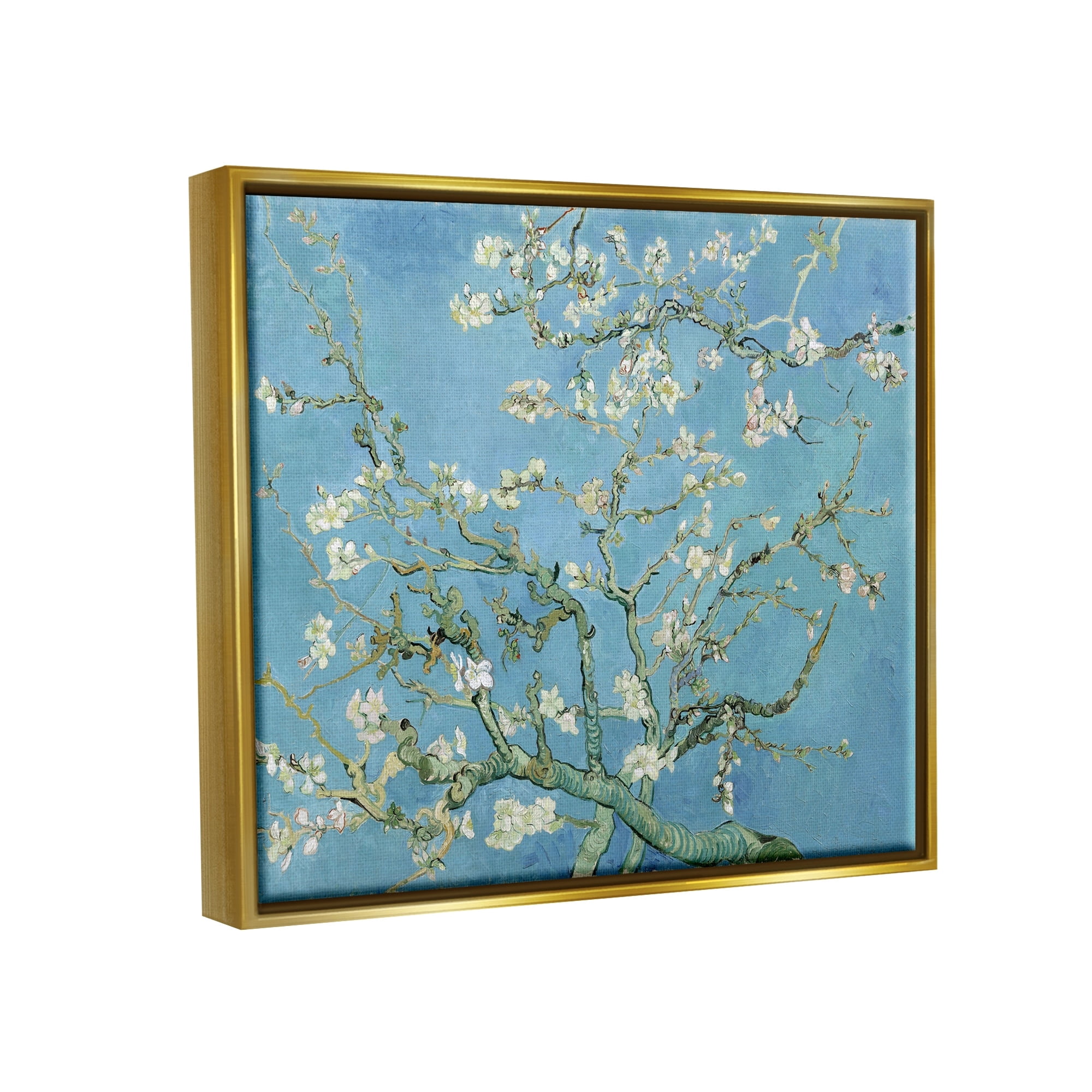 Stupell Industries Almond Blossoms Vincent van Gogh Classic Tree Blossom Painting Painting Metallic Gold Floating Framed Canvas Print Wall Art, Design by one1000paintings