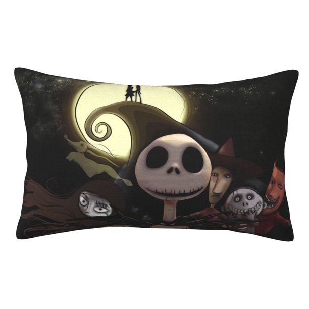 Fundas de almohada de felpa para interiores de Pesadilla antes de Navidad, decoración de doble cara, fundas de almohada suaves para dormitorio, sofá, decoración del hogar, sofá, dormitorio, coche,