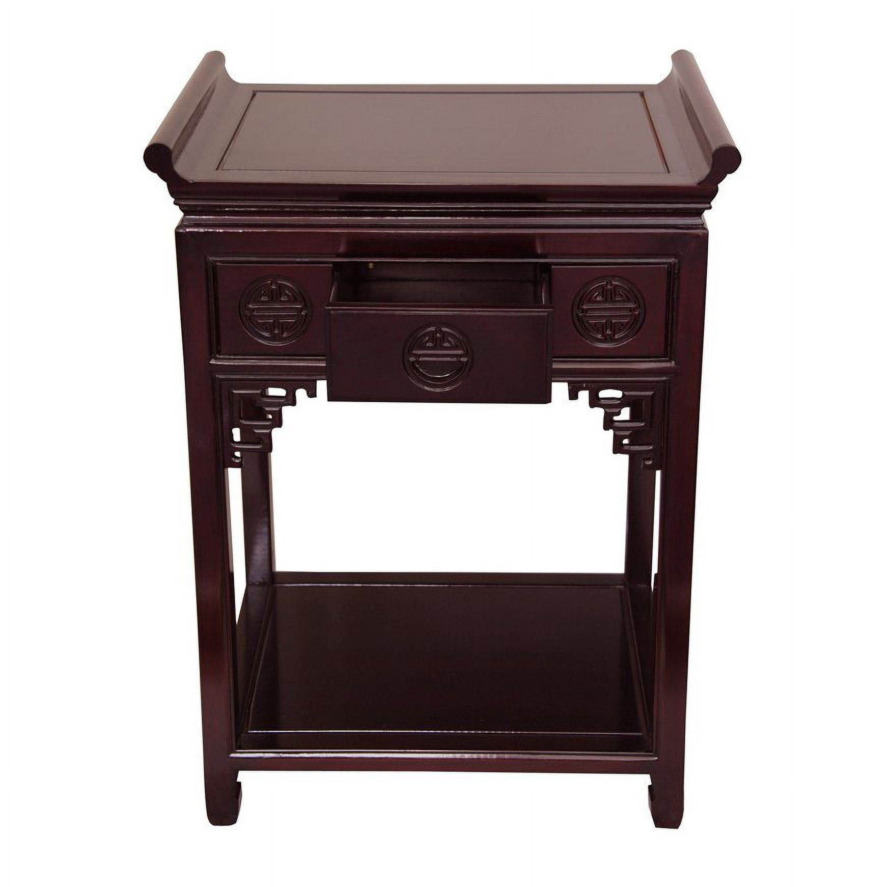 Oriental Furniture Chinese Rosewood Winged Alter Table, Red