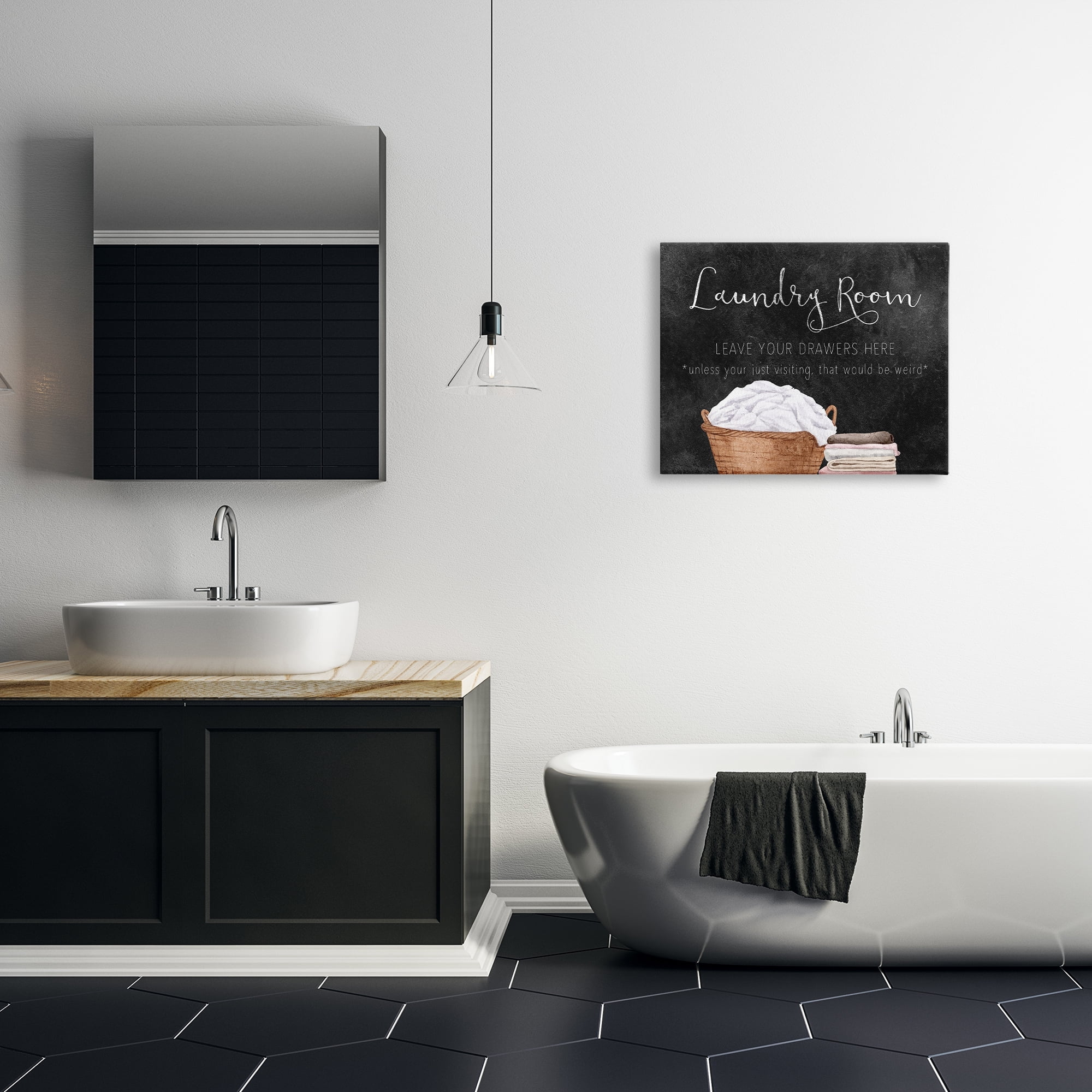 Leave Your Drawers Laundry Canvas Wall Art, design by Kim Allen