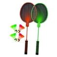 thumbnail image 2 of Raquetas de bádminton luminosas, juego de raqueta de bádminton profesional ligera, 2 uds. naranja y verde, 2 of 8