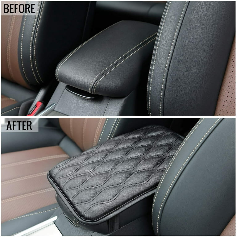 Auto Center Console Cover Armrest Pads, PU Leather Universal Car Center  Console Box Arm Rest Pads Cushion Protector (Black) 