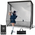 thumbnail image 1 of Red de golpeo para golf Shopsource de 7 x 7 pies con marco de acero para golf, 1 of 7