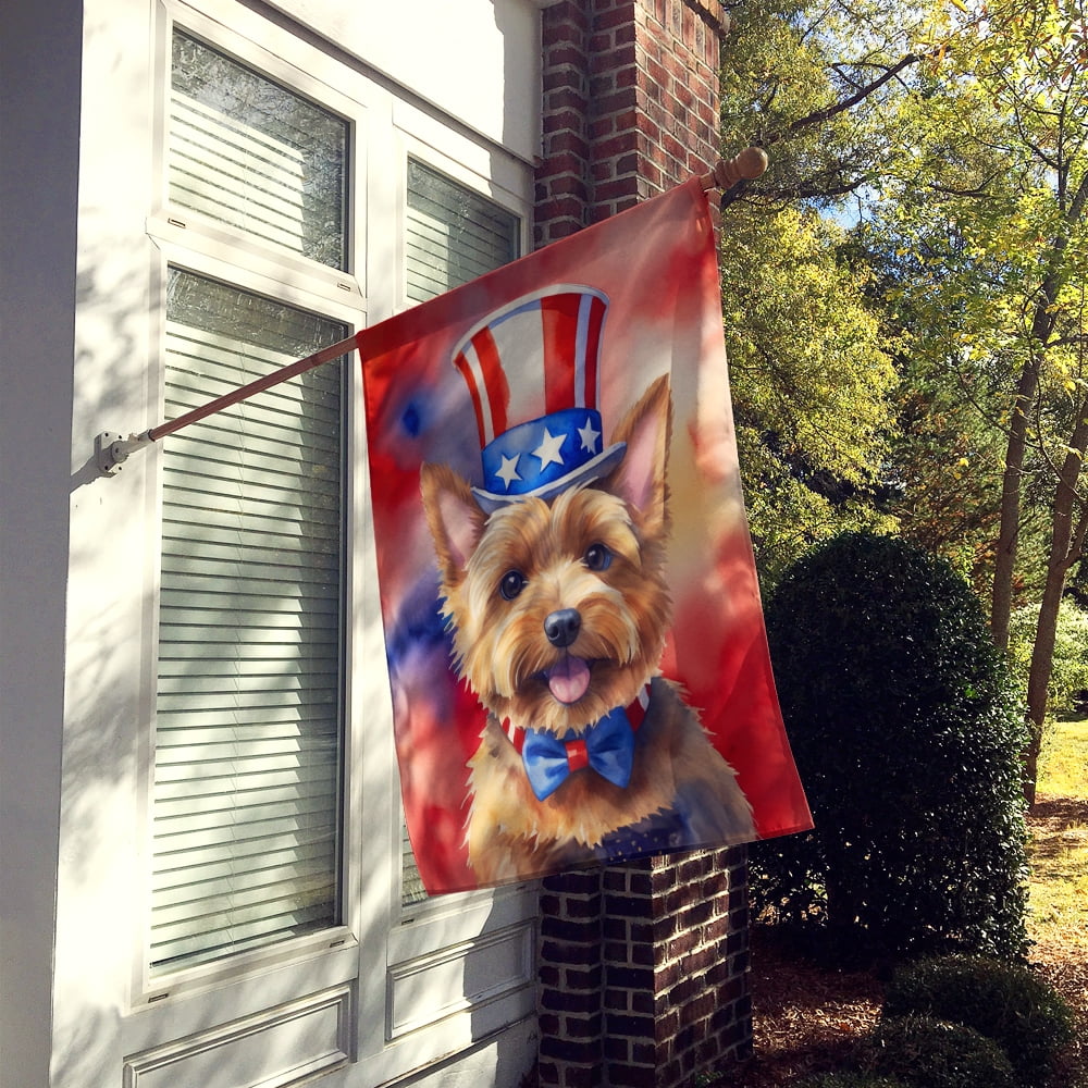 Norwich Terrier Patriotic American House Flag