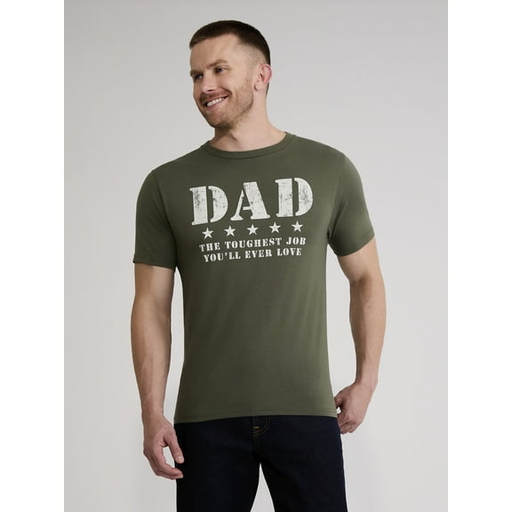 Men's and Big Men's Father's Day Army Ranger Dad Graphic Tee Shirt from Way to Celebrate, Sizes S-3XL