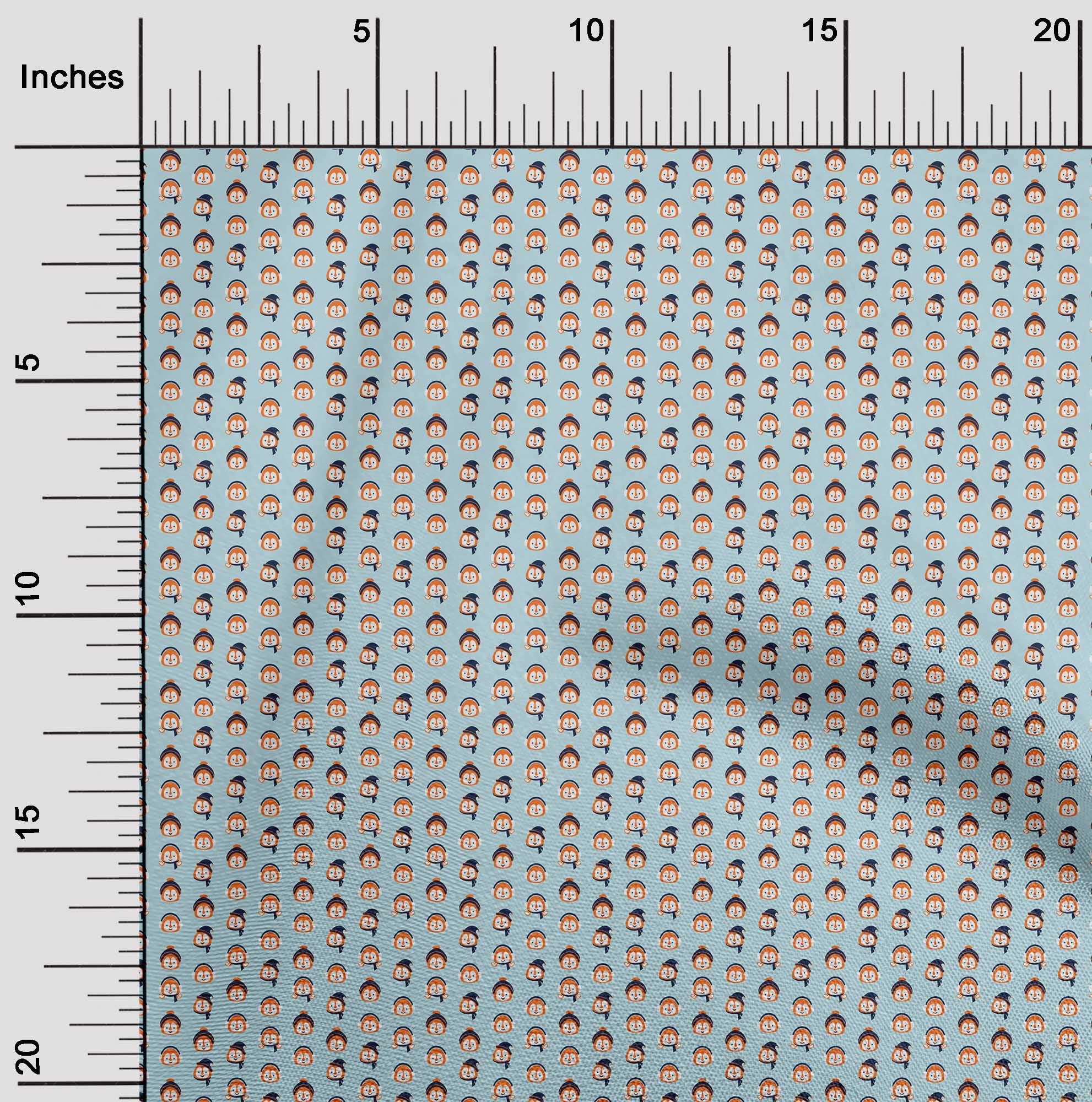 oneOone Cotton Flex Light Blue Fabric Christmas Craft Projects Decor Fabric Printed By The Yard 40 Inch Wide