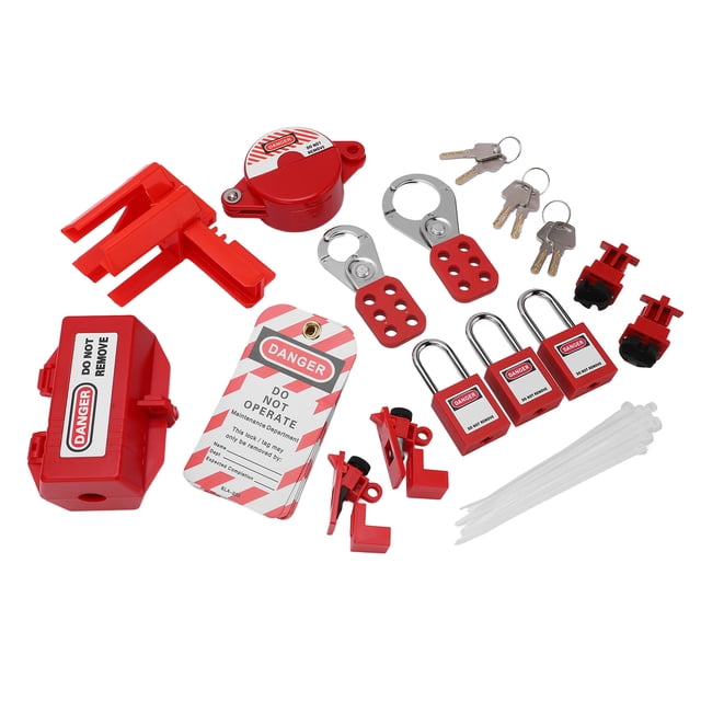 Kit De Etiquetado De Bloqueo Eléctrico, Juego De Candados De Seguridad Fuertes De Alta Resistencia, Práctico Y Confiable Con Bolsa De Almacenamiento Para Uso Industrial